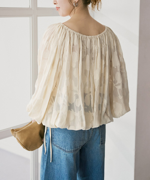 spick&span シルクフラワーブラウス Spick＆Span（スピック アンド スパン） ブラウス シャツ HYU フラワー