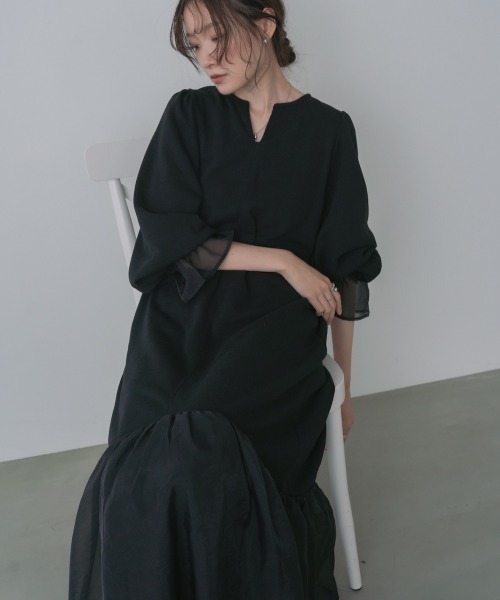 「Bab」 長袖ワンピース M アイボリー レディース_画像2