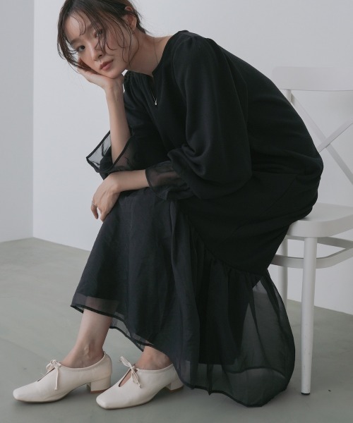 「Bab」 長袖ワンピース M アイボリー レディース_画像4