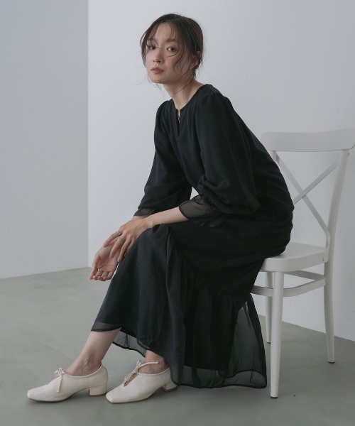 「Bab」 長袖ワンピース M アイボリー レディース_画像5