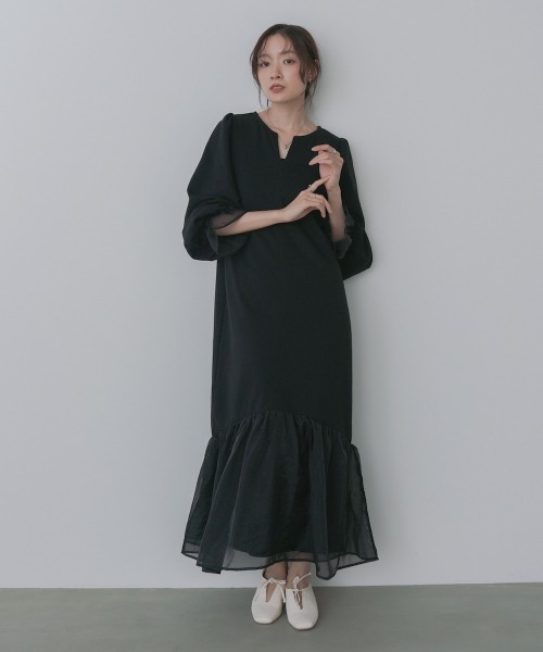 「Bab」 長袖ワンピース M アイボリー レディース_画像9