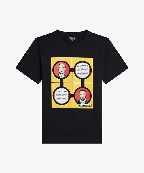 agnes b.（アニエスベー） tシャツ 半袖 プリント コットン 半袖