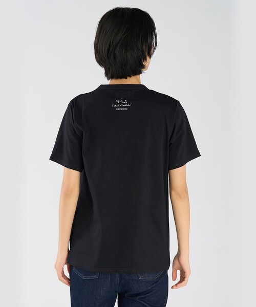 agnes b.（アニエスベー） tシャツ 半袖 プリント コットン 半袖