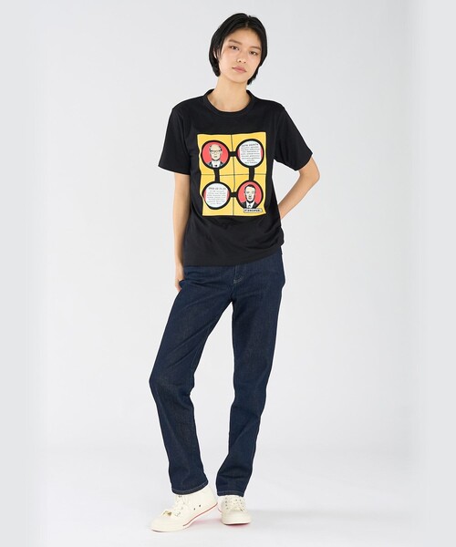 agnes b.（アニエスベー） tシャツ 半袖 プリント コットン 半袖