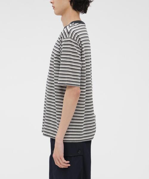 MHL.（エムエイチエル） tシャツ COTTON LINEN MULTI STRIPE JERS