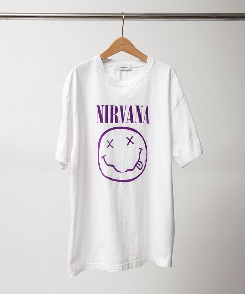 「NIRVANA」 半袖Tシャツ SMALL ライトベージュ メンズ_画像3