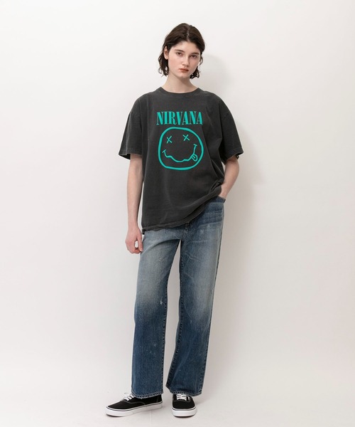 「NIRVANA」 半袖Tシャツ SMALL ライトベージュ メンズ_画像4