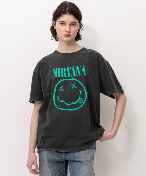 「NIRVANA」 半袖Tシャツ SMALL ライトベージュ メンズ_画像5