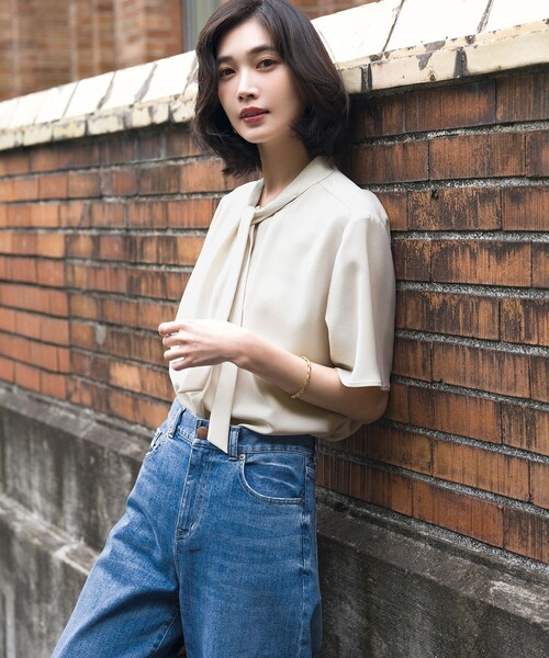 23区（ニジュウサンク） tシャツ 半袖 ストレッチジョーゼット