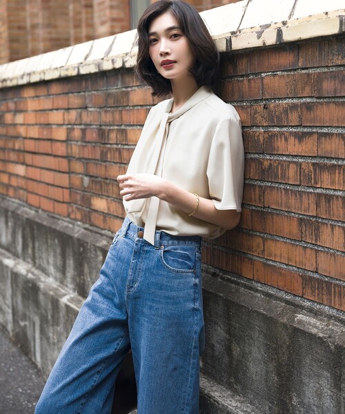 23区（ニジュウサンク） tシャツ 半袖 ストレッチジョーゼット