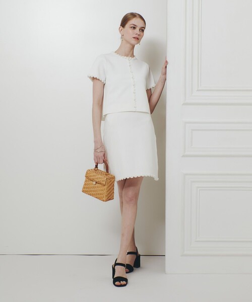 スカート 「LOULOU WILLOUGHBY」クロッシェフラワーミニスカートの画像