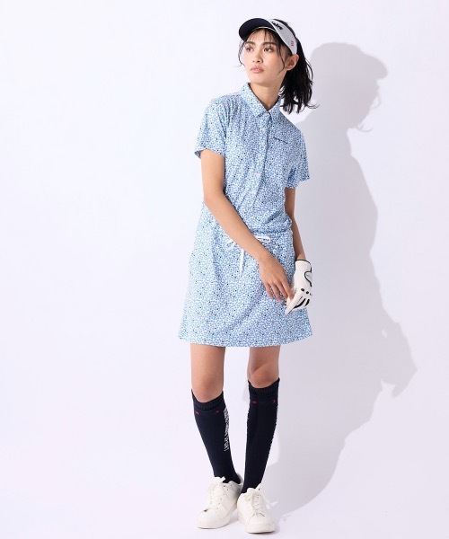 「marie claire」 半袖ワンピース LARGE ブルー レディース_画像3