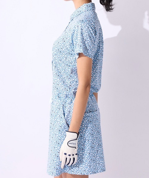 「marie claire」 半袖ワンピース LARGE ブルー レディース_画像7