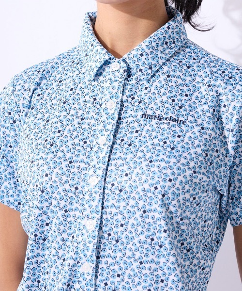 「marie claire」 半袖ワンピース LARGE ブルー レディース_画像9
