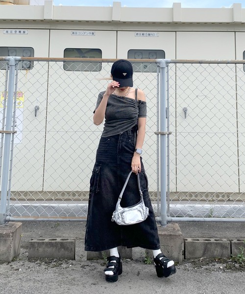 「non-hedge」 デニムスカート M ブルー レディース_画像2