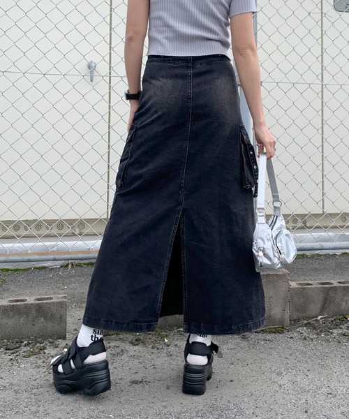 「non-hedge」 デニムスカート M ブルー レディース_画像6