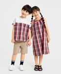 tシャツ マドラスチェック 半袖Tシャツ キッ...の詳細画像1
