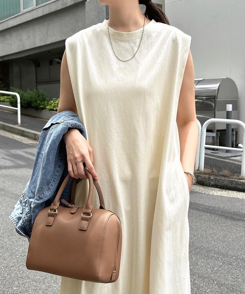 andme（アンドミー） ワンピース 夏 オーバーサイズノースリーブロング