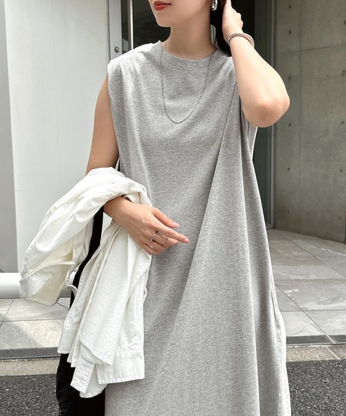 andme（アンドミー） ワンピース オーバーサイズノースリーブロング