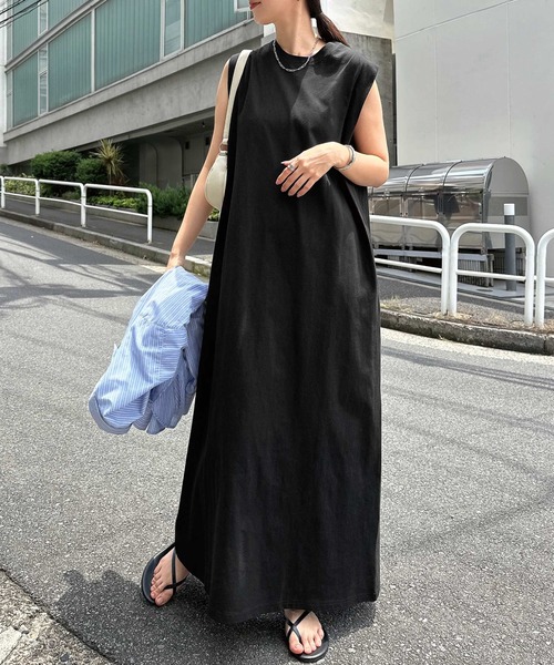 andme（アンドミー） ワンピース 夏 オーバーサイズノースリーブロング