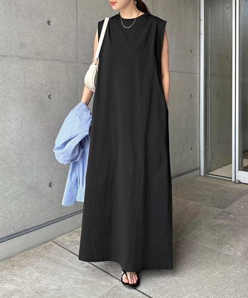 andme（アンドミー） ワンピース 夏 オーバーサイズノースリーブロング