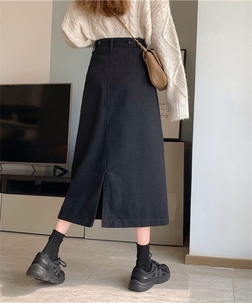 「FREE STYLISTS」 デニムスカート M ブラック レディース_画像3