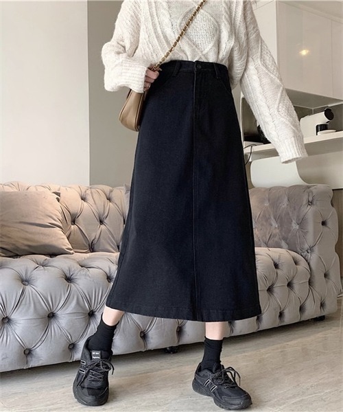 「FREE STYLISTS」 デニムスカート M ブラック レディース_画像9