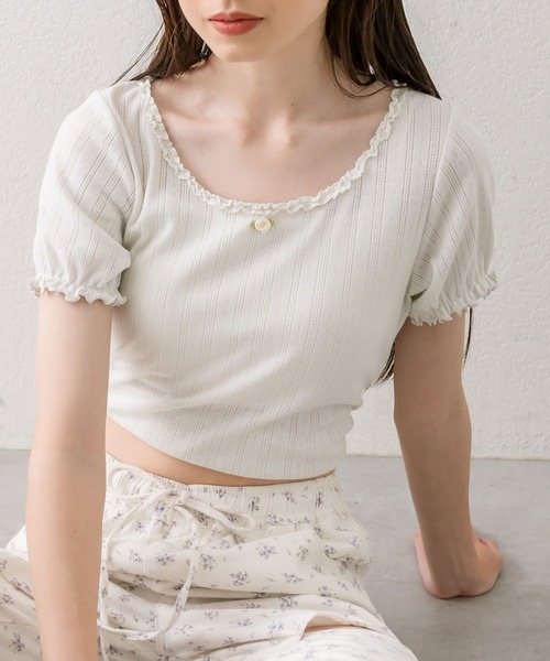 「OLIVE des OLIVE」 半袖カットソー FREE ベージュ レディース_画像8