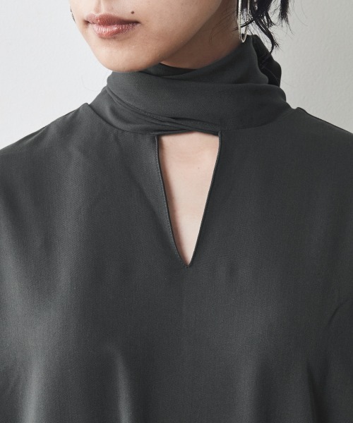 「CHIC STYLE」 長袖ワンピース 5L グレー レディース_画像3
