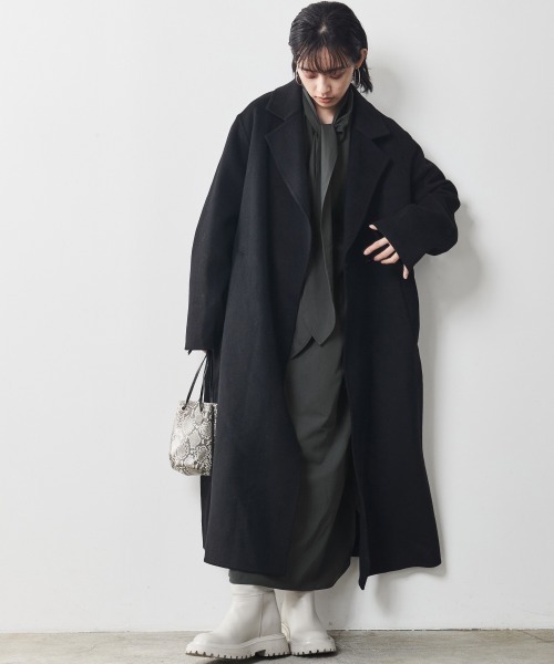 「CHIC STYLE」 長袖ワンピース 5L グレー レディース_画像4