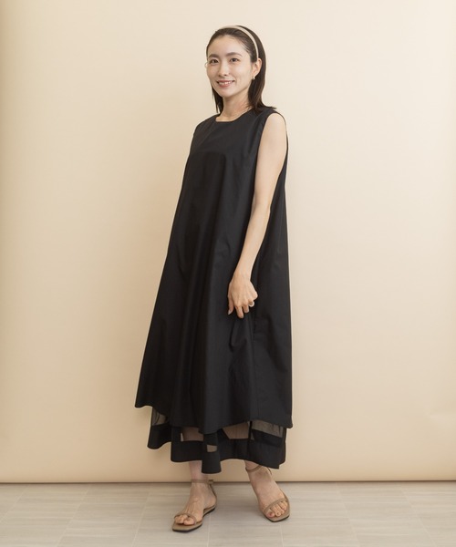 ノースリーブチュールワンピース ワンピース 裾シアーチュールワンピース : ZOZOTOWN Yahoo!店 - 通販