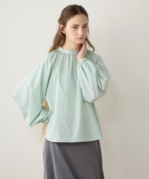 「LE SOUK HOLIDAY」 長袖ブラウス L ブルー レディース_画像2