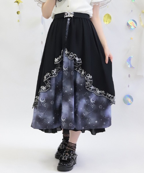 めぐみ様【✨極美品✨】OZZ ONESTE◎天使絵画柄バッスル2wayスカート axes femme（アクシーズ ファム） スカート ルミナスムーン柄2WAY