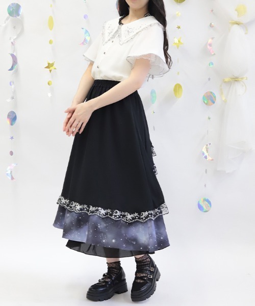 axes femme（アクシーズ ファム） スカート ルミナスムーン柄2WAY
