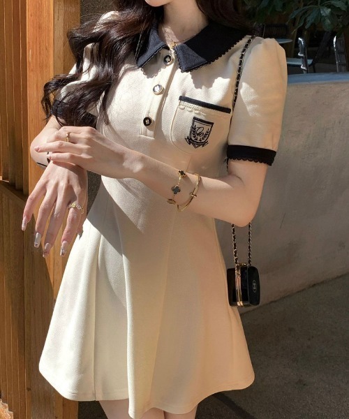 「NANEA」 半袖ワンピース LARGE ブラック レディース_画像6