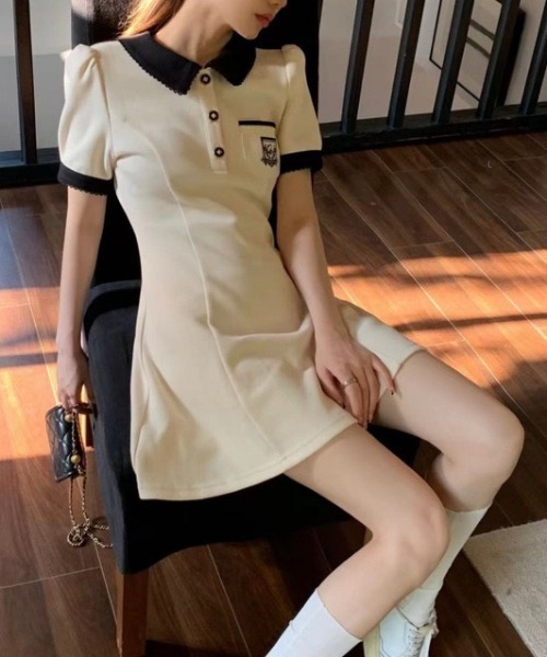「NANEA」 半袖ワンピース LARGE ブラック レディース_画像9
