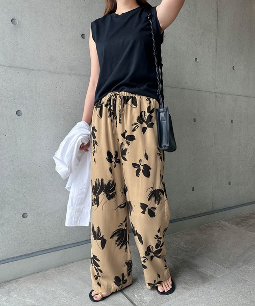 「andme」 「alma design」イージーパンツ FREE ブラック レディース_画像9