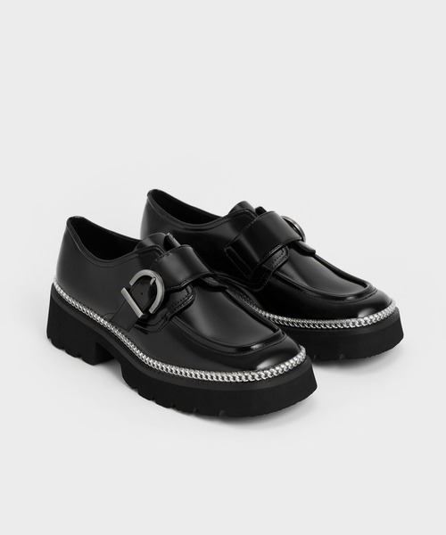 CHARLES ＆ KEITH ローファー ルーシュド ペニーローファー