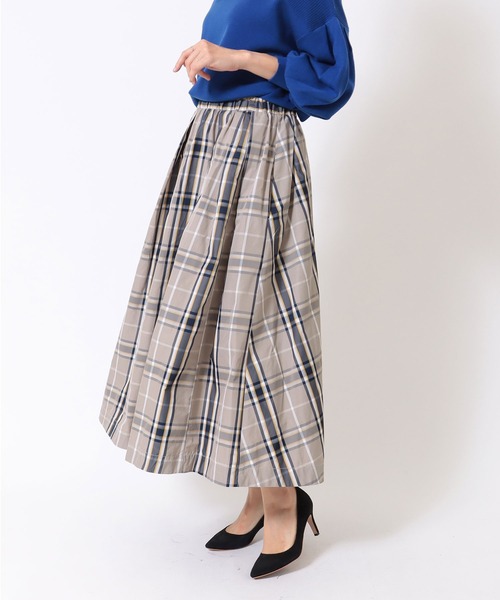 Jines（ジネス） スカート チェック柄ギャザースカート : ZOZOTOWN