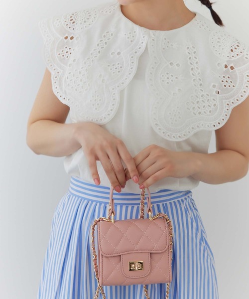 未使用値下げlittle seeds しじみバッグ　チェーン付 Edit Sheen ショルダーバッグ バッグ ミニキルトチェーン