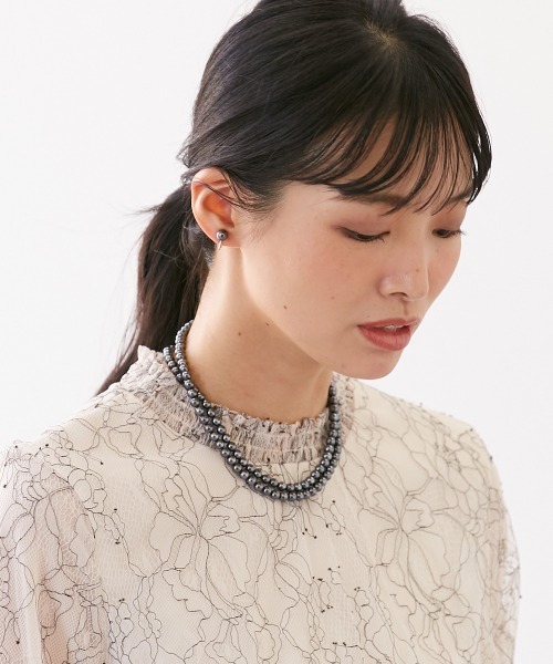ロングパールネックレス リング イヤリング その他 7点 まとめてセット ニッセン ネックレス 日本製 貝パール2点セット（人工真珠