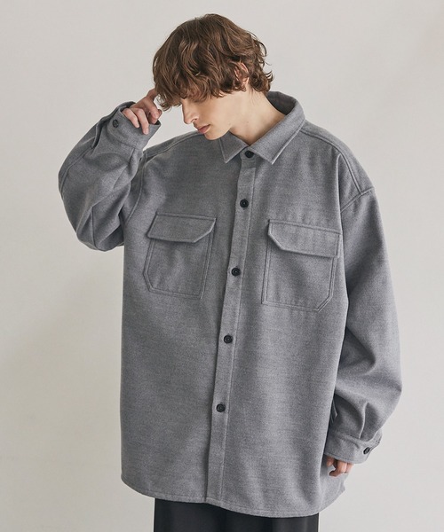 ほぼ未使用 BLUE BLUE【定価約4万円】極厚メルトンCPOシャツジャケット セール】メルトンCPOシャツジャケットアウター（ブルゾン