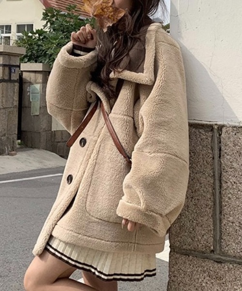Sibra ブルゾン アウター 2way リバーシブルムートンボアジャケット