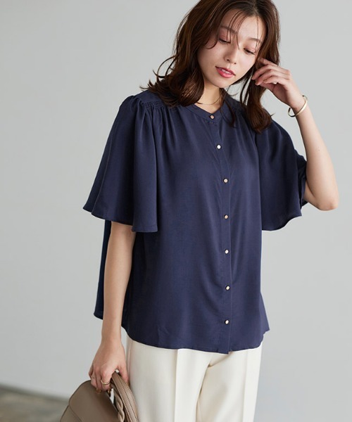 ADORE アドーア フレアスリーブシャツ ブラウス ギャザー リボン 38 ADORE アドーア フレアスリーブシャツ ブラウス ギャザー リボン