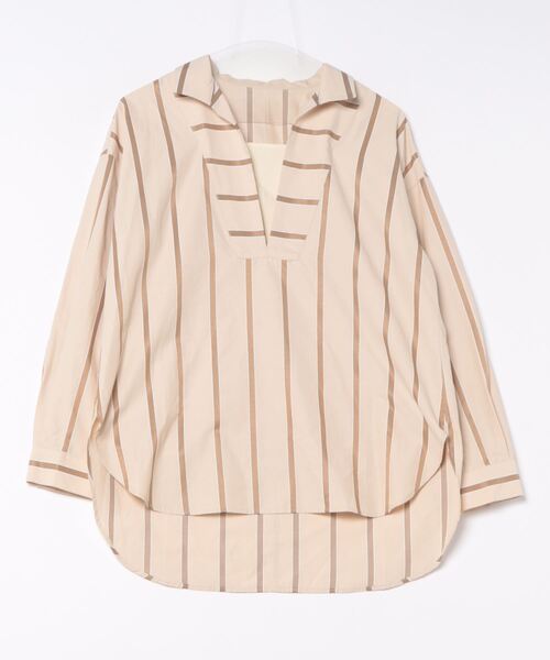 ブラウス シャツ 「LOURMARIN/ルールマラン」T/Cストライプシャツ レディース