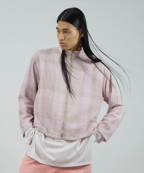 JieDa（ジエダ） シャツ CHECK STAND ZIP SHIRT メンズ レディース