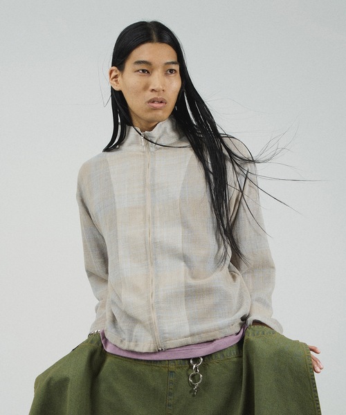 JieDa（ジエダ） シャツ CHECK STAND ZIP SHIRT メンズ レディース
