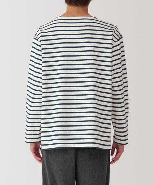 無印良品（MUJI） tシャツ 紳士 洗いざらし太番手ボートネック九分袖T