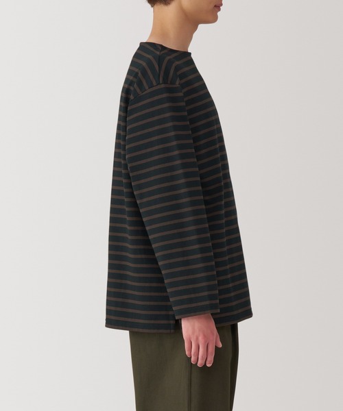 無印良品（MUJI） tシャツ 紳士 洗いざらし太番手ボートネック九分袖T