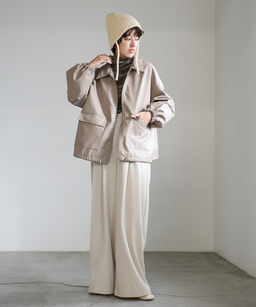 mite モカ色 ニット帽 Lサイズ　おりまげ帽 select MOCA（セレクトモカ） ニット帽 ニットキャップ 紐付きニット帽